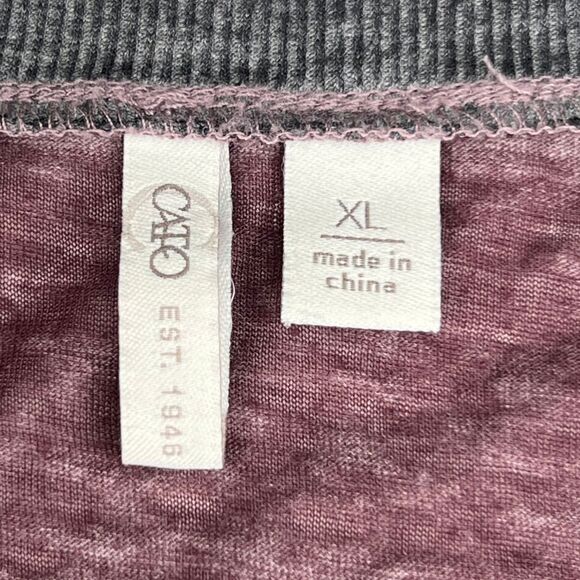 Cato Top XL Burgundy Raglan Sleeve Religious Faith Graphic Tee Love Like Jesus - Picture 8 of 8